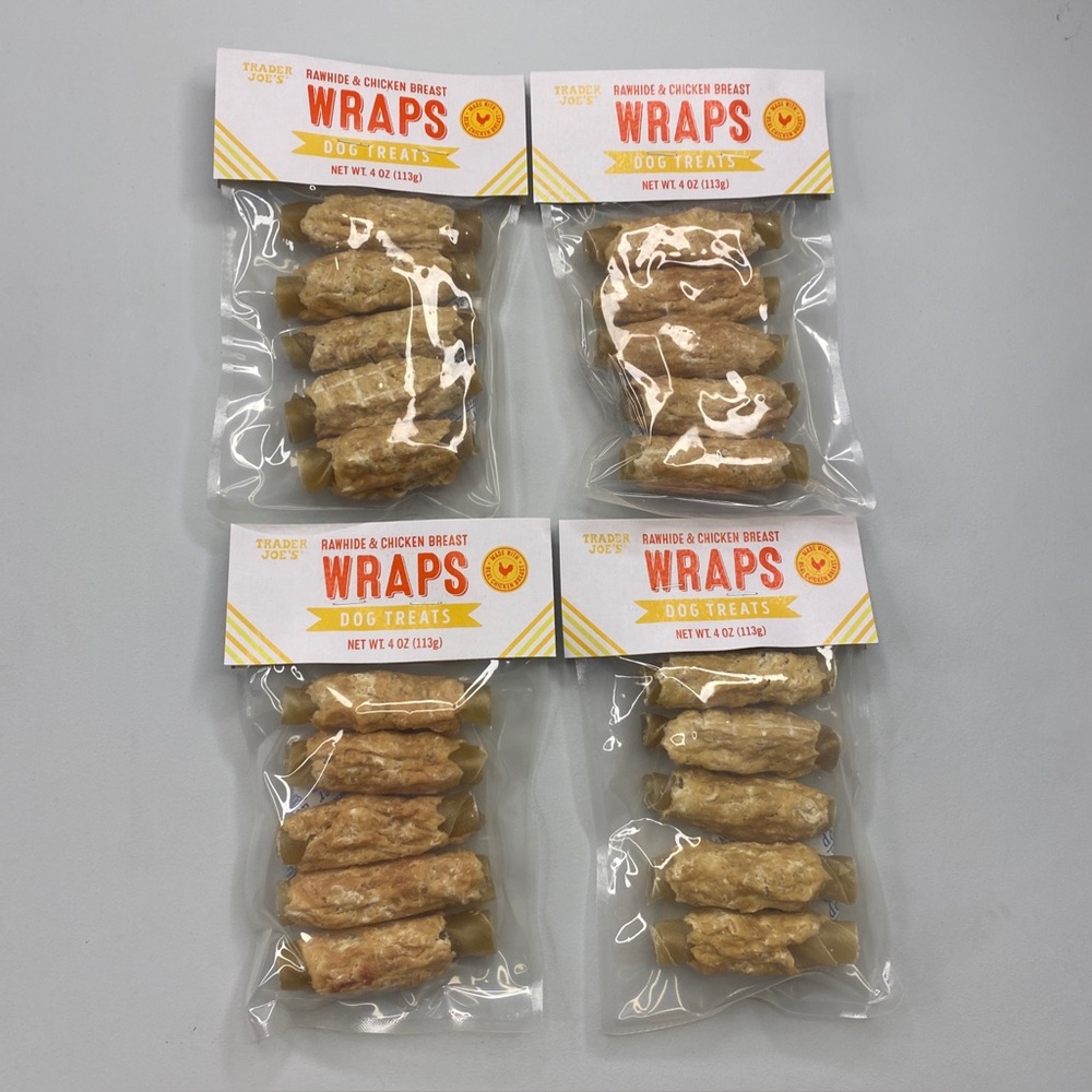 4X Trader Joes Rawhide and Chicken Breasts Wraps Dog Treats Exp. 3/31/2028